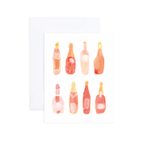 Watercolor Rose Champagne Blank Greeting Card