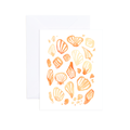 Orange Watercolor Shells Blank Greeting Card