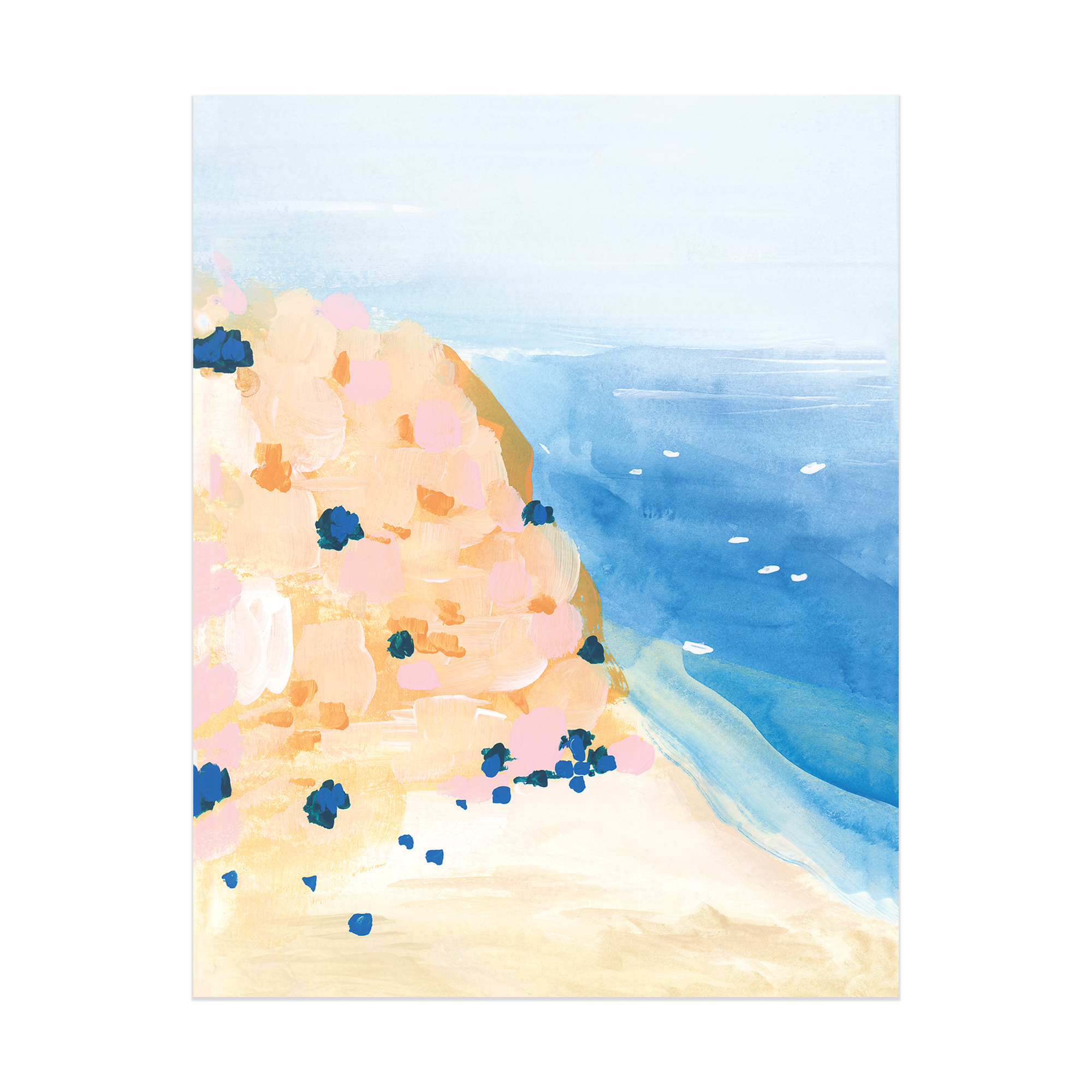 Celeste Coastal Cliff Ocean Landscape Art Print