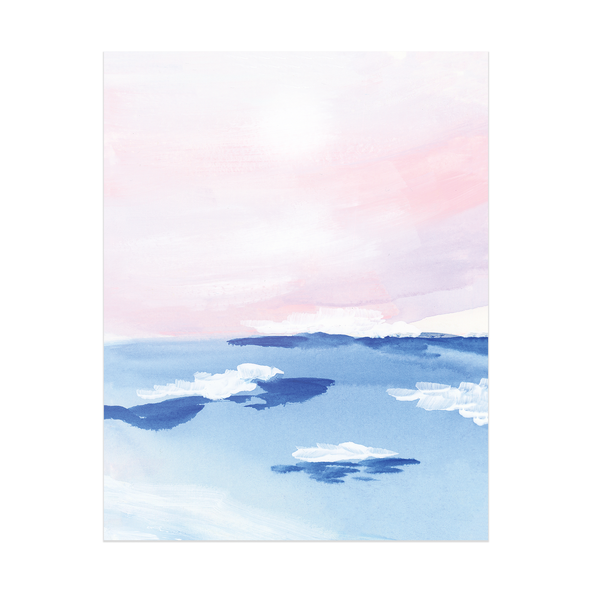 Jules Hawaiian Beach Sunset Watercolor Art Print