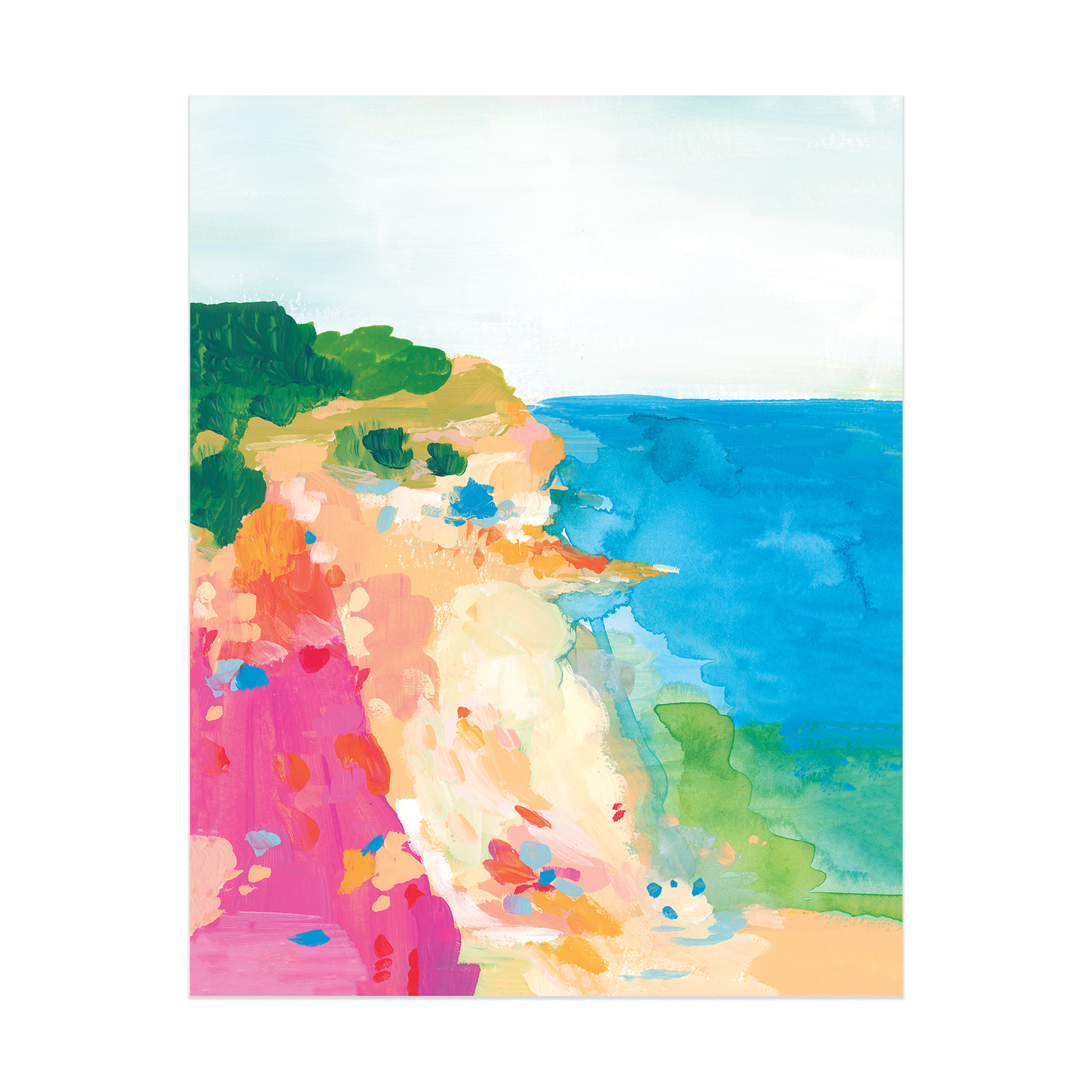 Leah Coastal Colorful Summer Beach Landscape Art Print