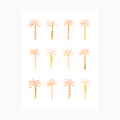 Maren Watercolor Pink Palm Trees Beach Art Print