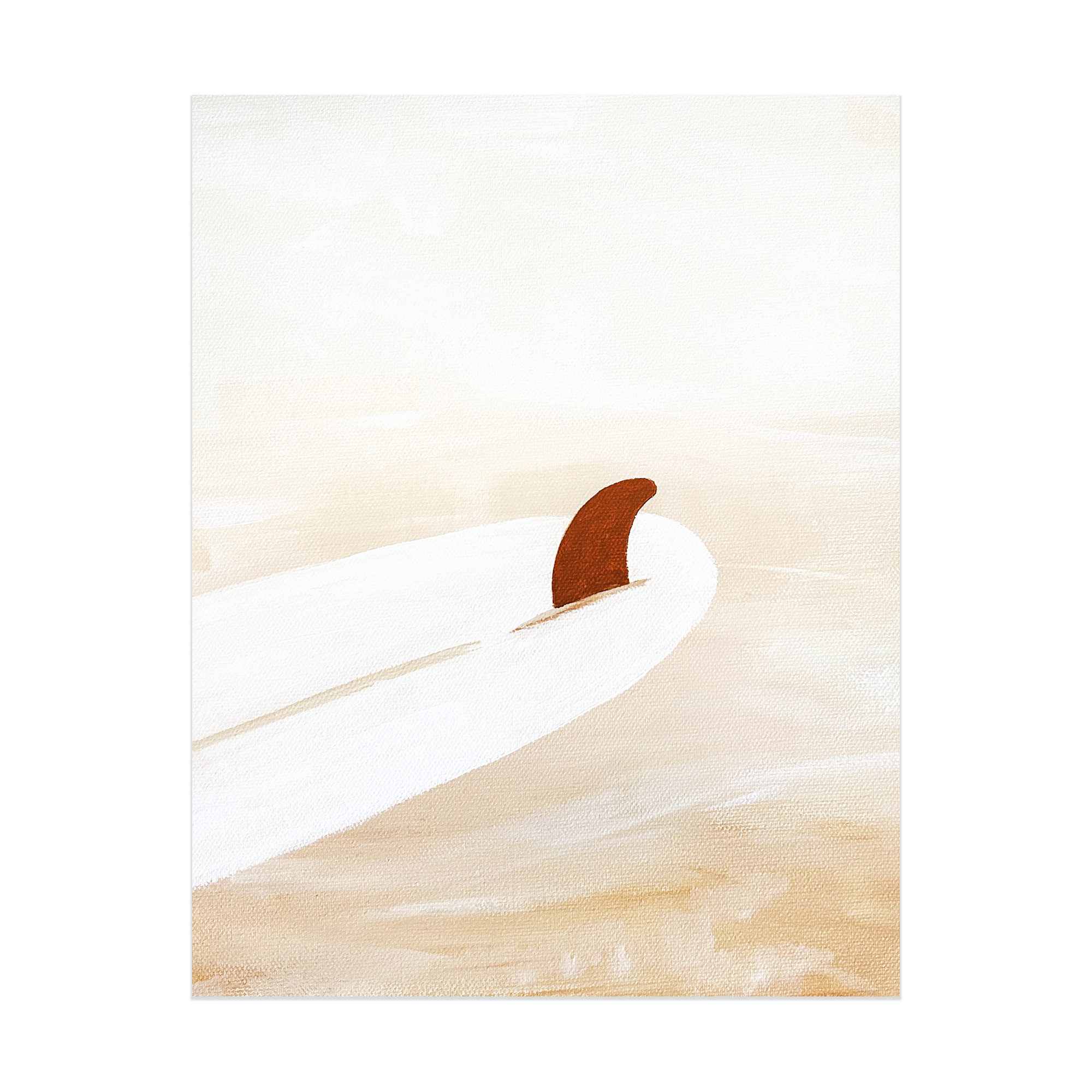 Redford White Surfboard Coastal Art Print