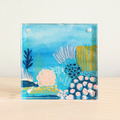 Underwater Coral Reef No. 3 Original Painting | 5x5 Acrylic Block Frame