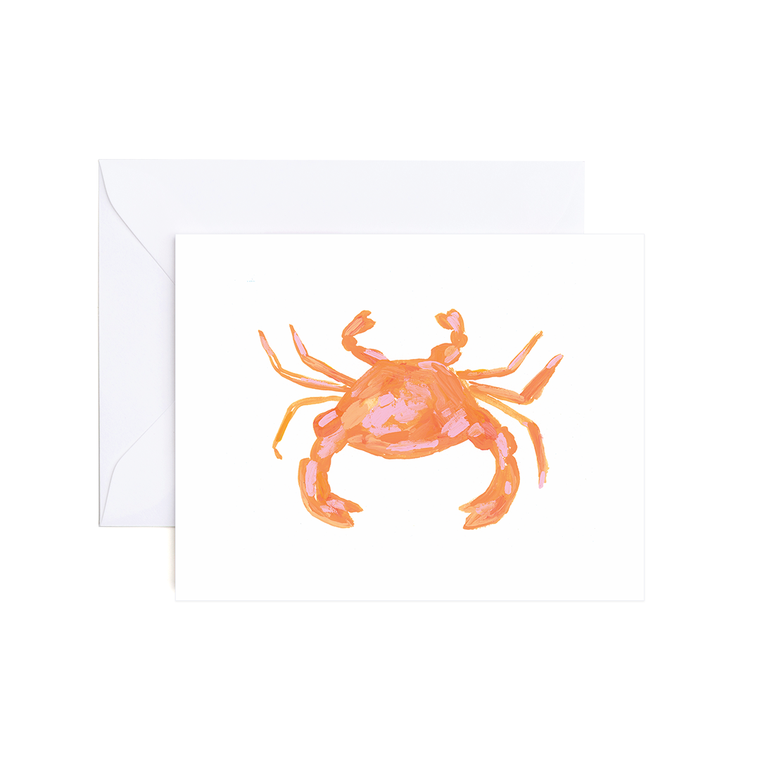 Watercolor Crab Blank Greeting Card