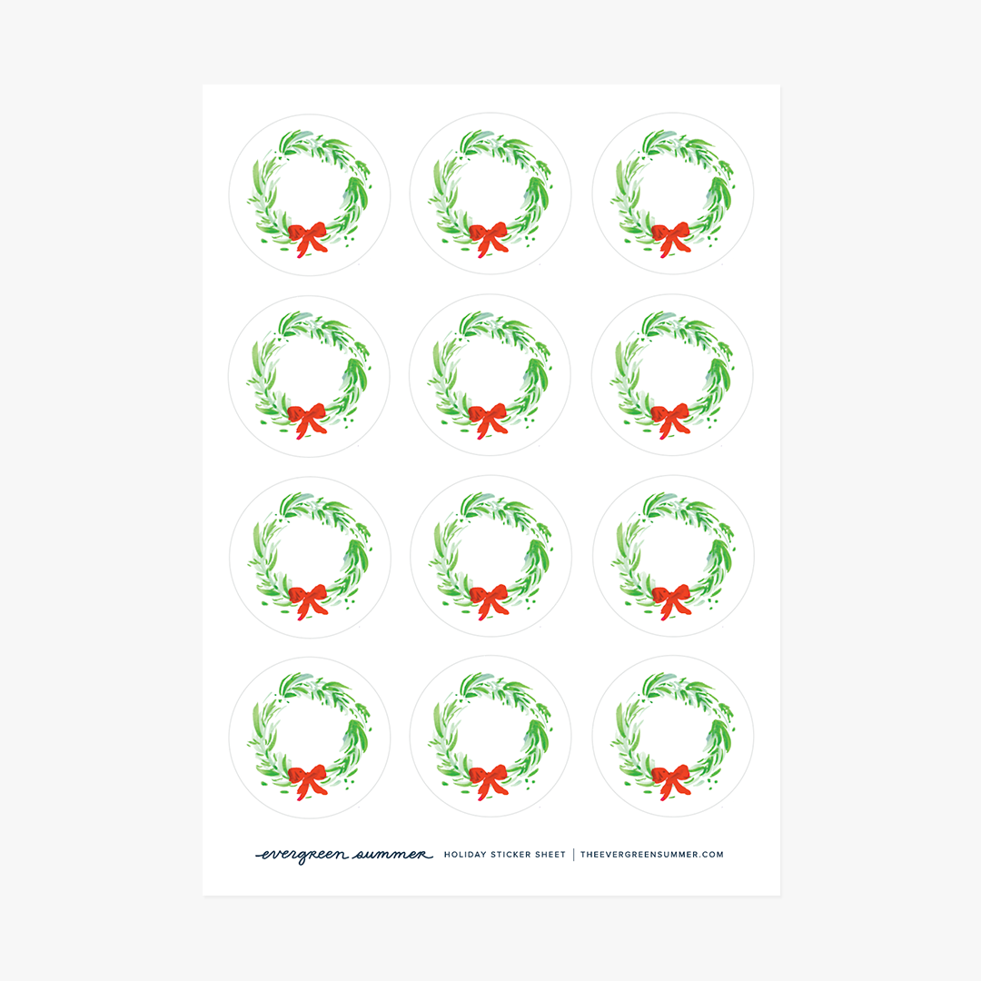 Holiday envelope sticker seal set