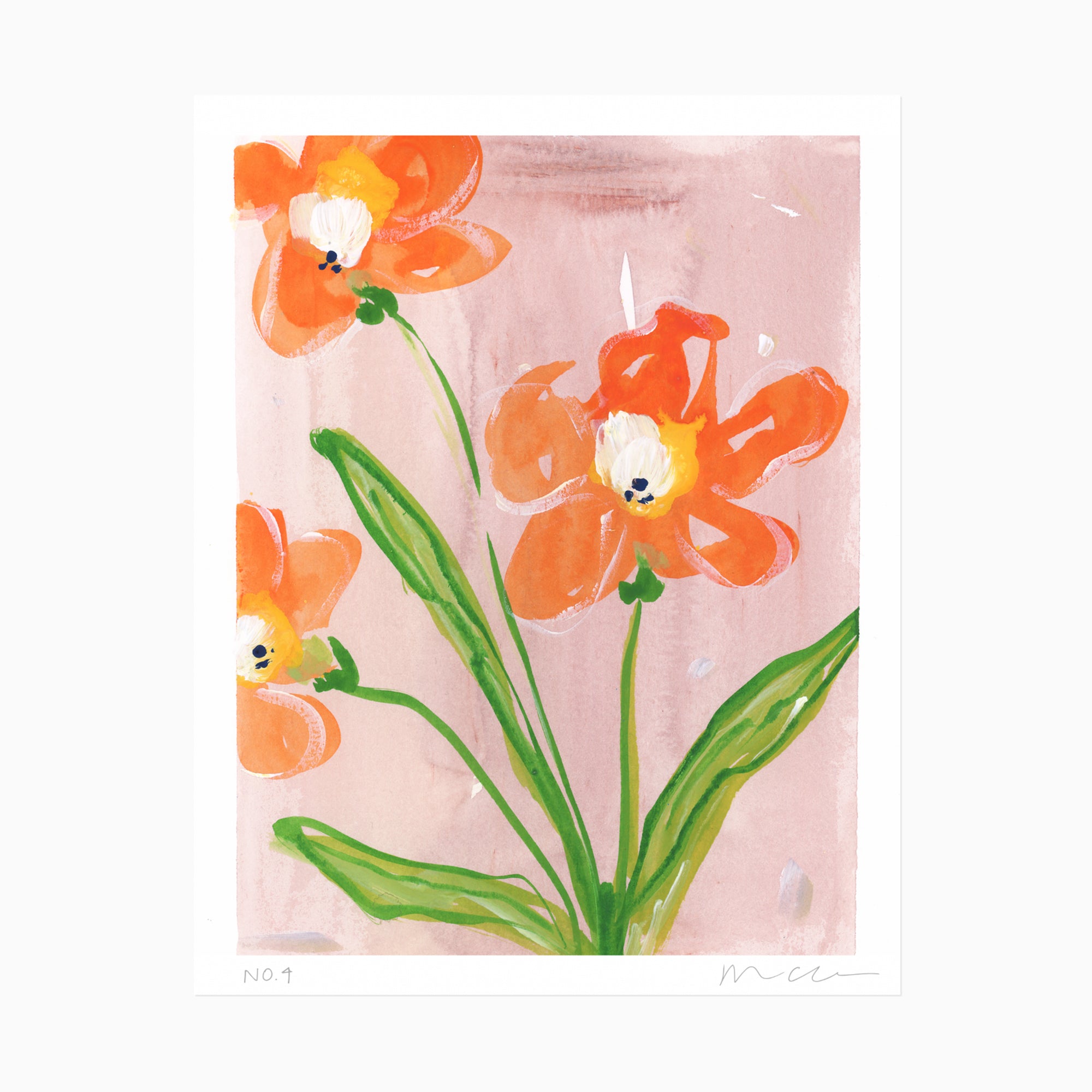 In Bloom No. 4 La Petite Rouge Floral Art Print
