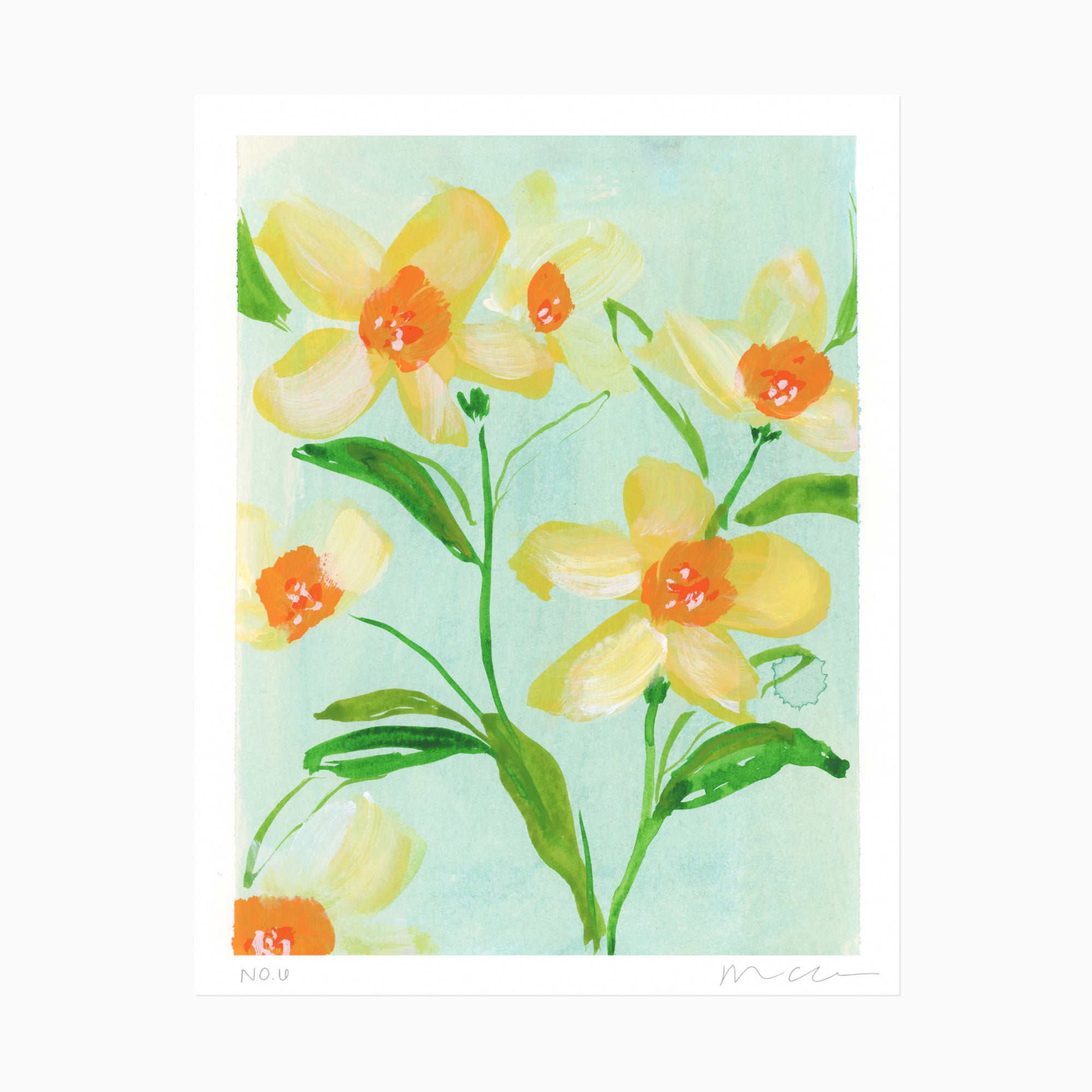 In Bloom No. 6 Narcissus Floral Art Print