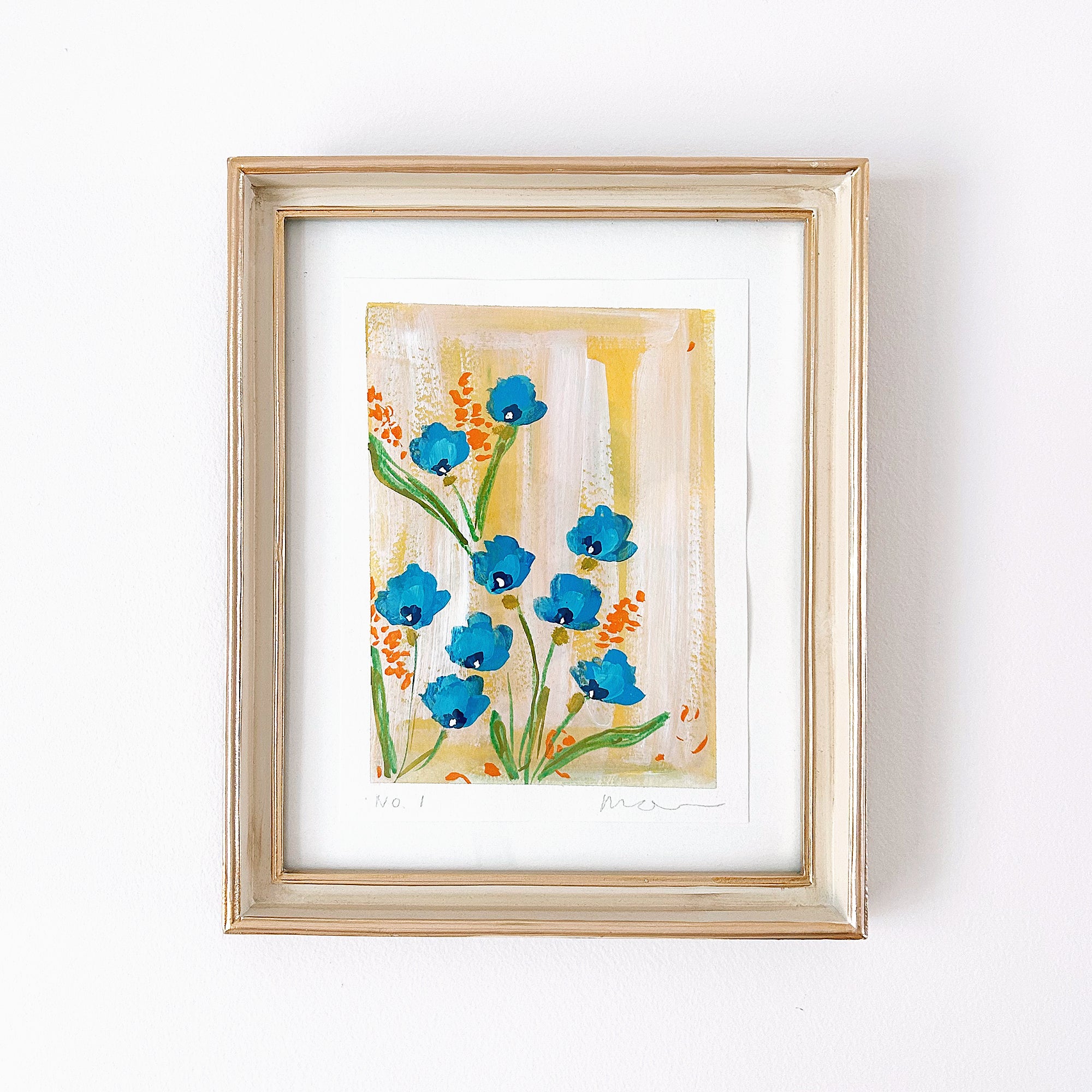 In Bloom No. 1 Ensoleillée | Original Floral Painting Framed 8x10