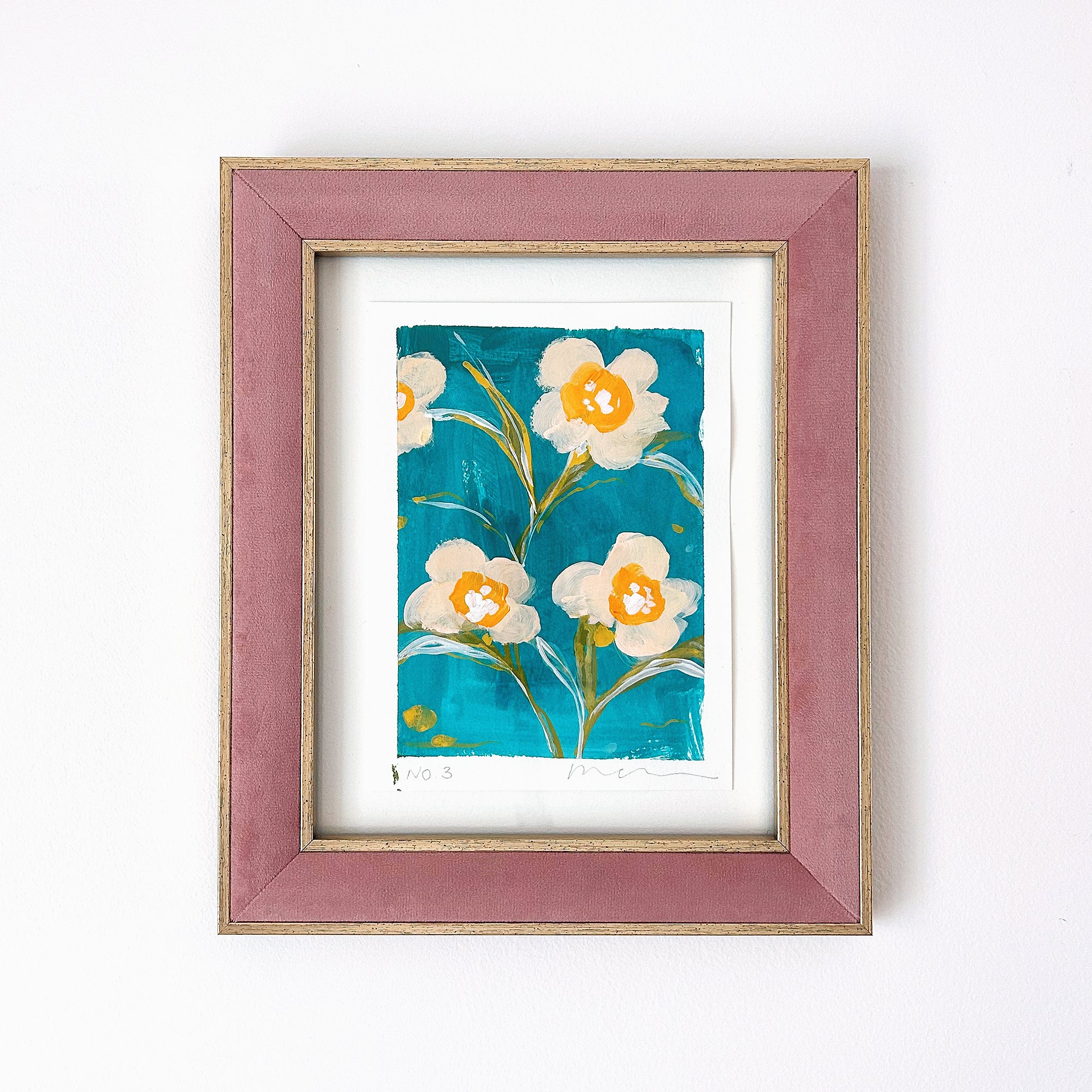 In Bloom No. 3 Anemone | Original Floral Painting Framed 8x10