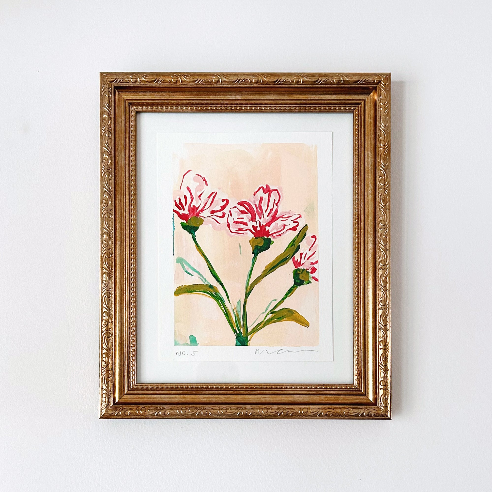In Bloom No. 5 Camellia | Original Floral Painting Framed 8x10