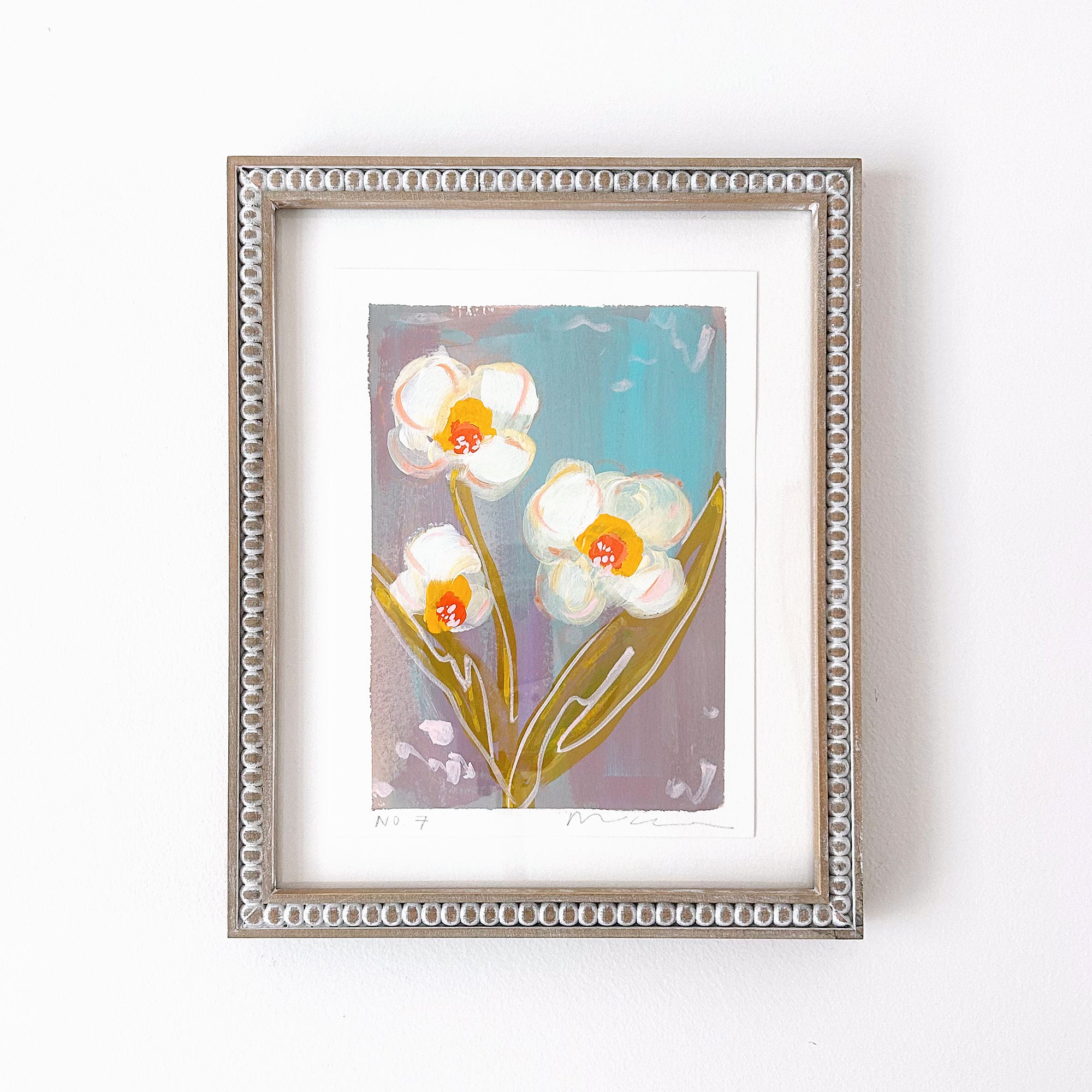 In Bloom No. 7 Soirée | Original Floral Painting Framed 8x10