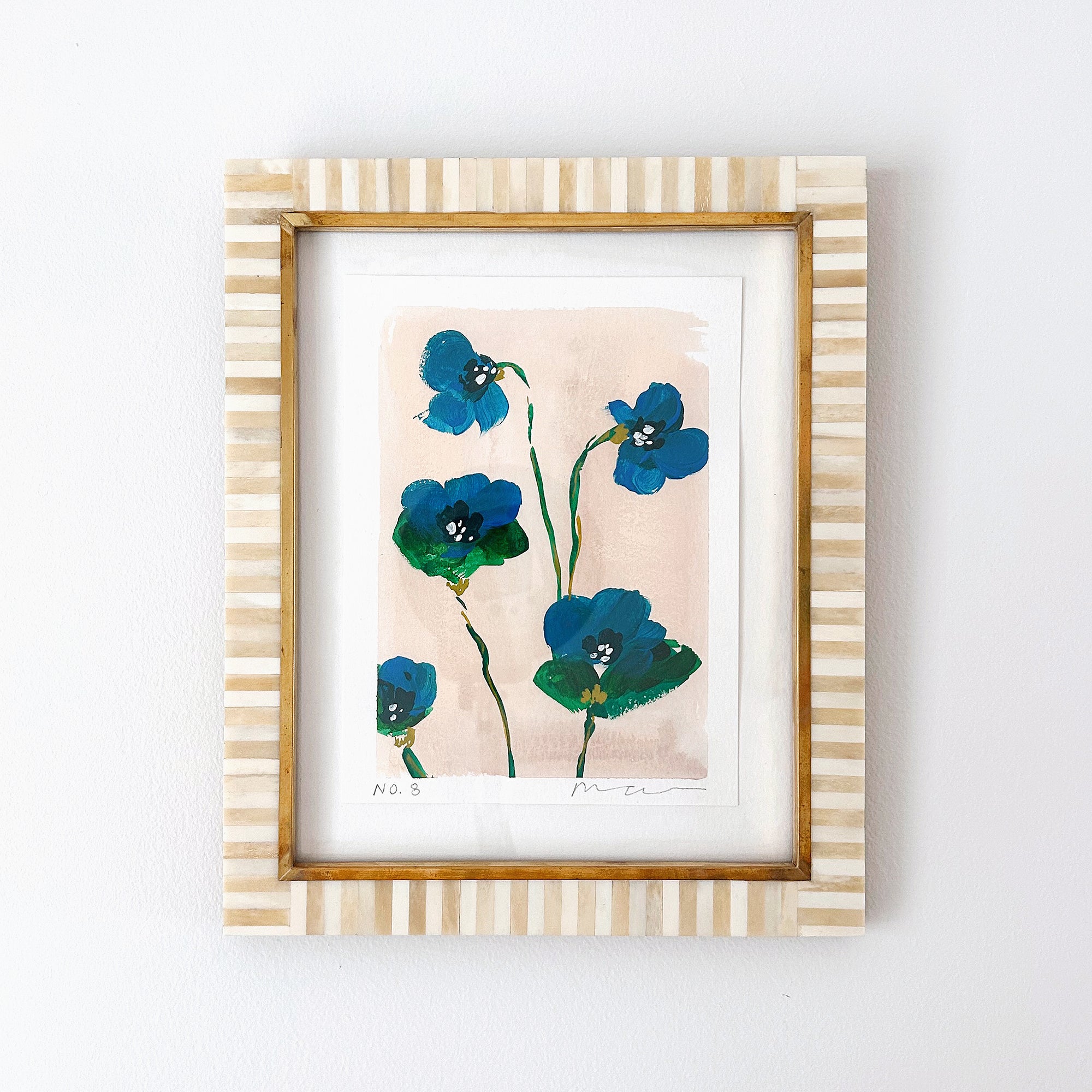 In Bloom No. 8 Viola | Original Floral Painting Framed 8x10