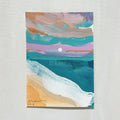 Pink Clouds No. 3 | Original Abstract Beach Painting 4x6