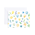 Watercolor Seashells Blank Greeting Card