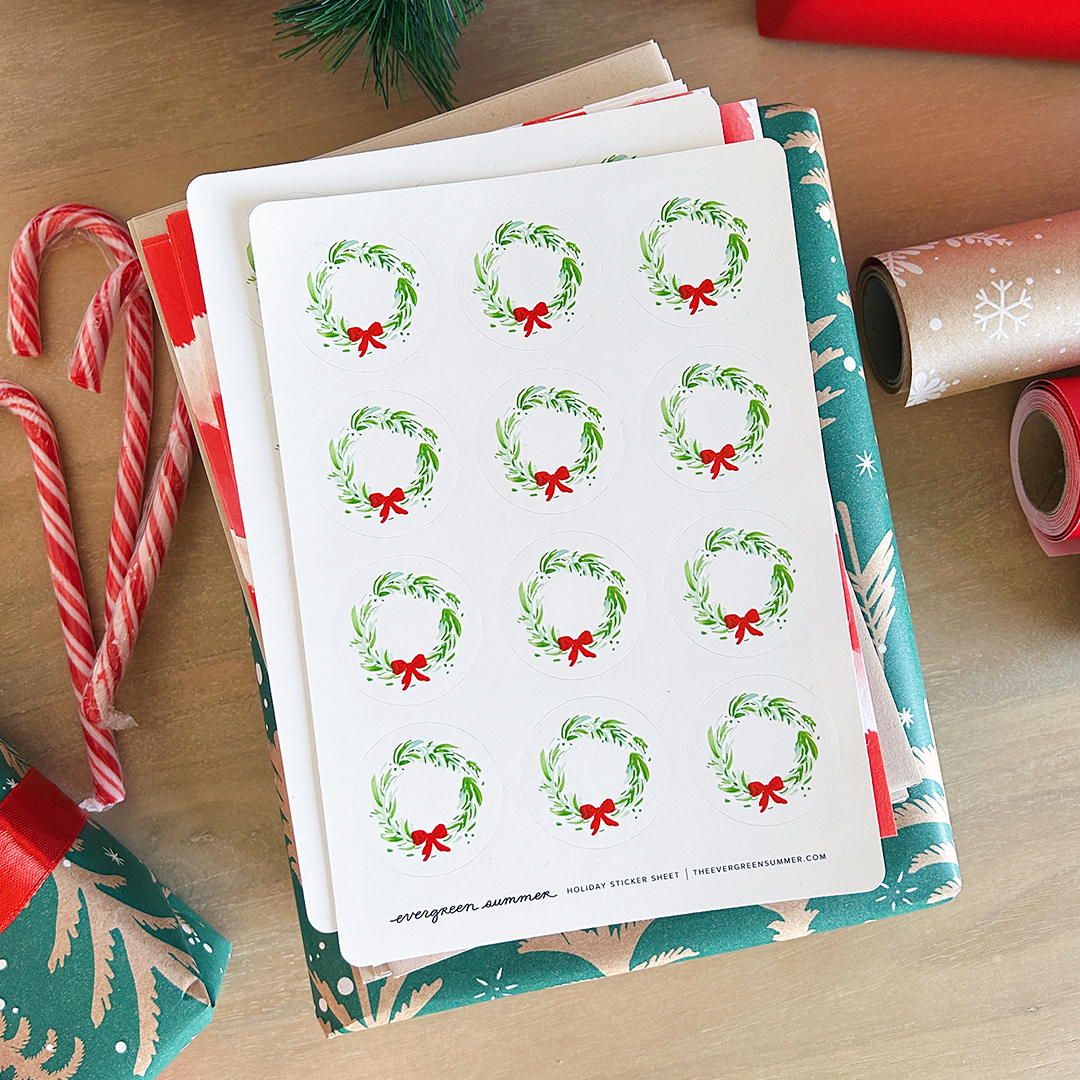 Holiday envelope sticker seal set